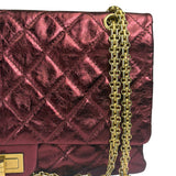Chanel Patent Burgundy Quilted Leather 2.55 Reissue Double Flap Bag 2008