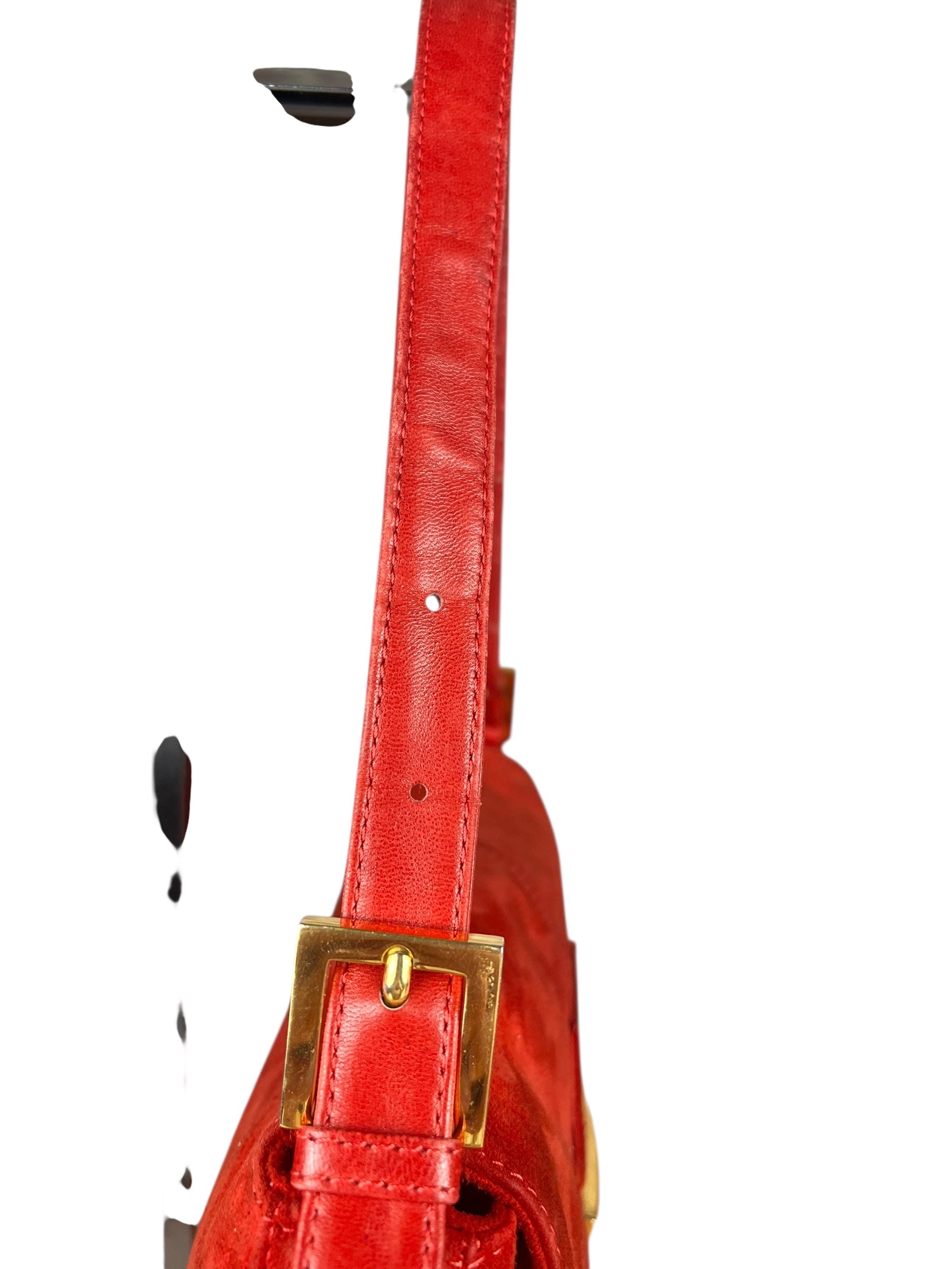 Fendi Baguette Red Suede