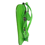 Balenciaga Neon Green Crocodile-Embossed Coin/Card Holder