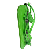 Balenciaga Neon Green Crocodile-Embossed Coin/Card Holder