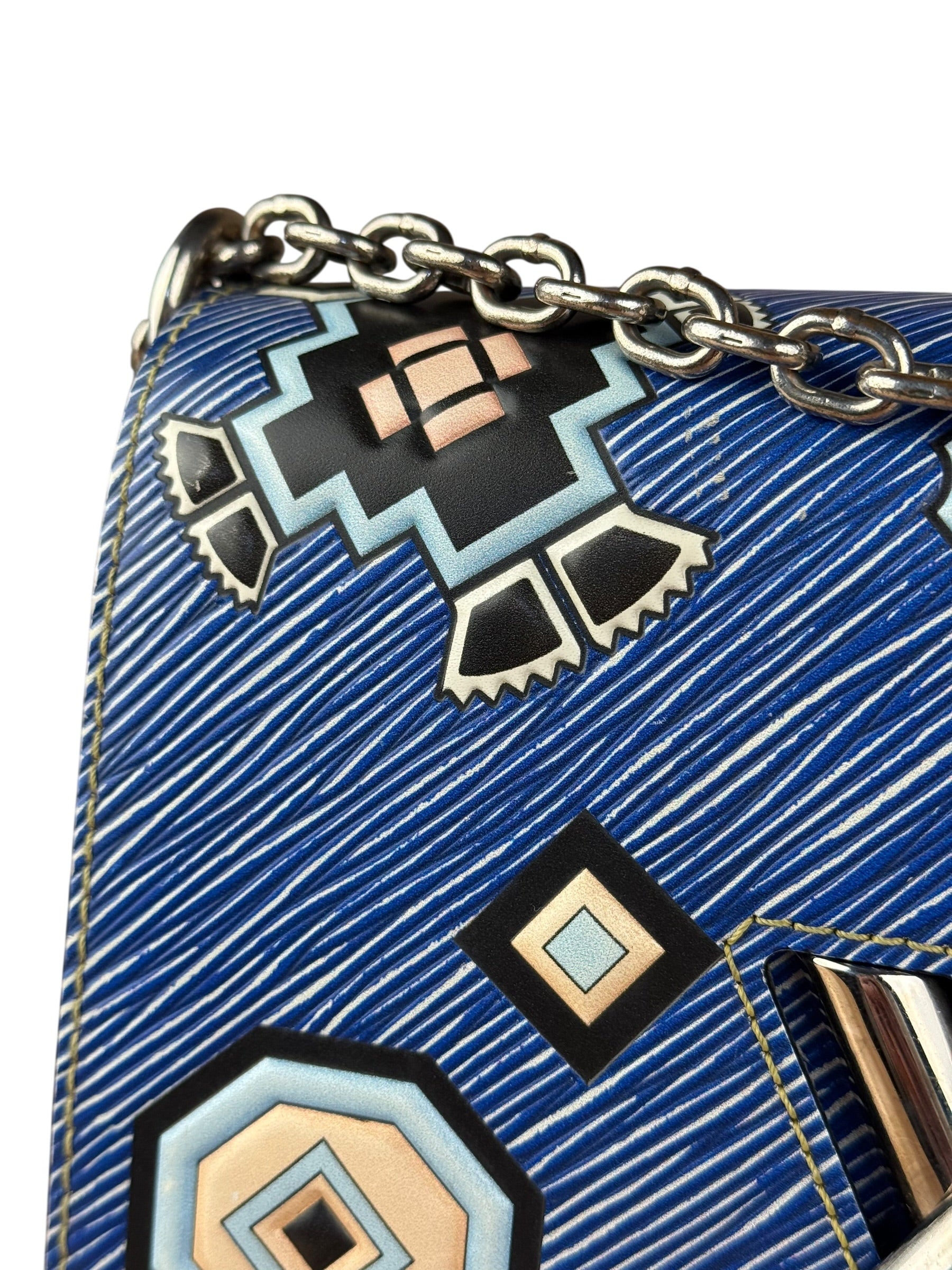 Louis Vuitton Blue Aztec Epi Leather Twist MM Bag