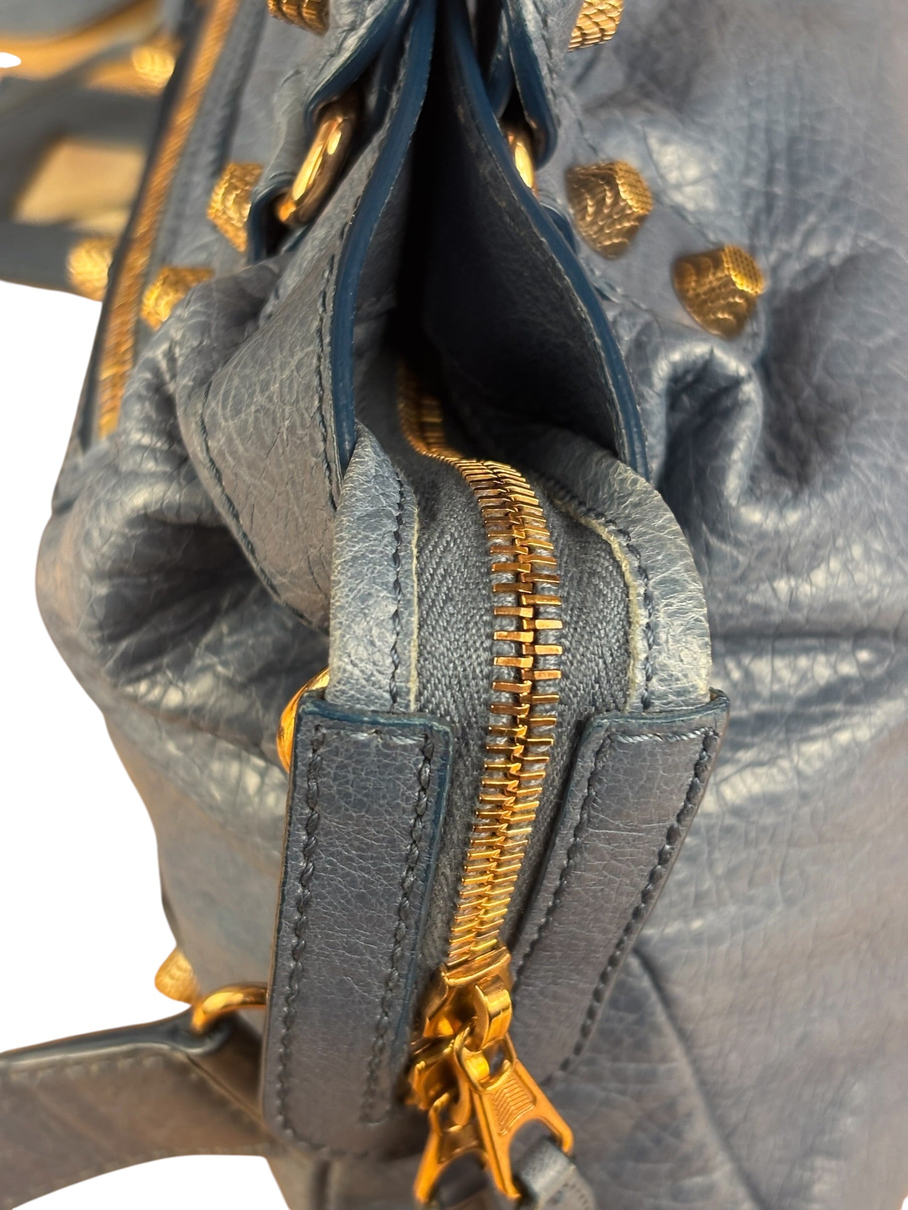Balenciaga Light Blue Arena Leather Classic Le City