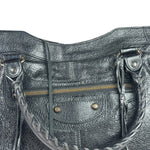 Balenciaga Black Lambskin Moto Work Two-Way Bag