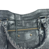 Balenciaga Black Lambskin Moto Work Two-Way Bag