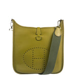 Hermes Green Leather Evelyne TMP Crossbody Bag