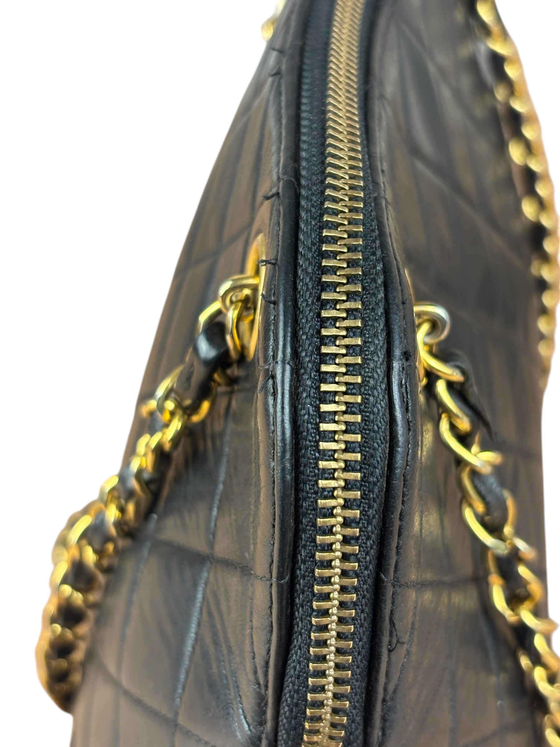 Chanel Vintage Black Leather Shoulder Bag