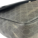 Gucci Grey/Black Leather GG Supreme Messenger Bag