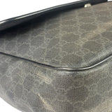 Gucci Grey/Black Leather GG Supreme Messenger Bag