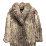 Vintage Accency Neutral-Toned Fox Fur Coat