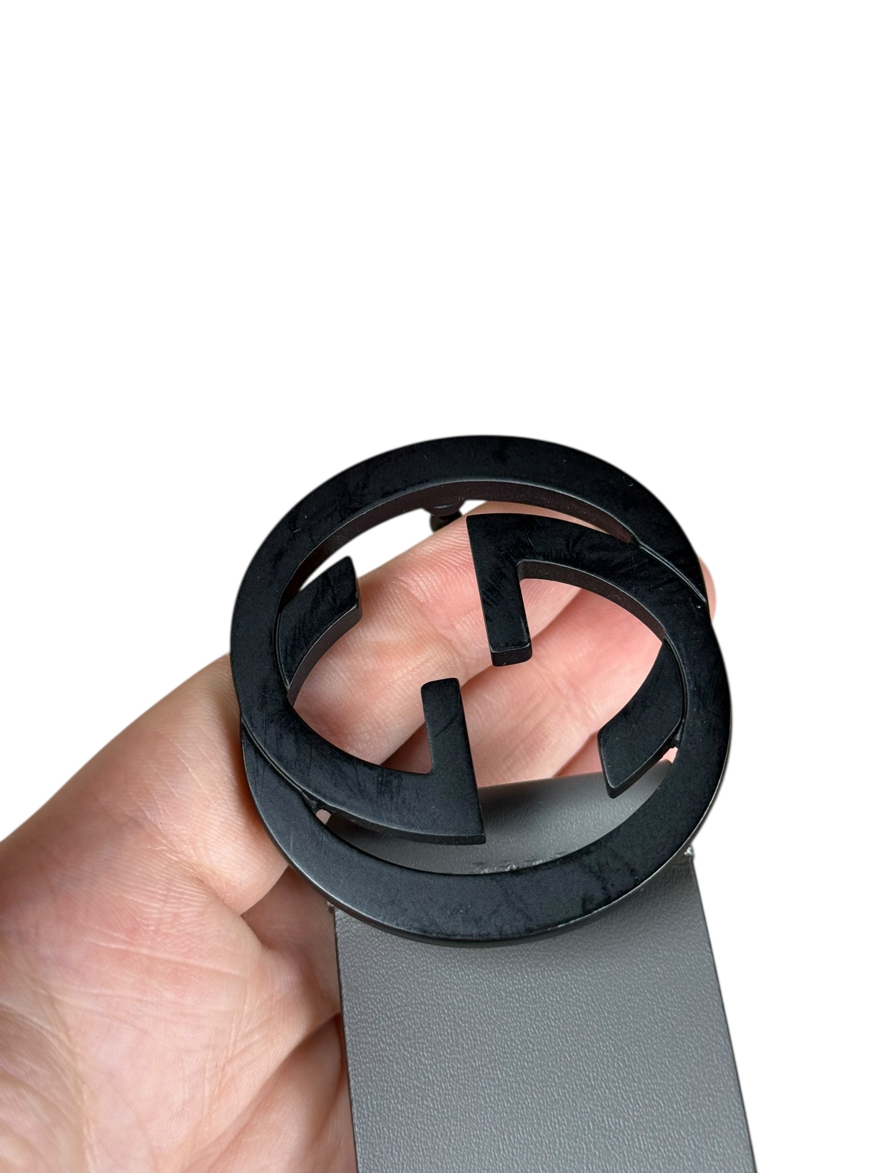 Gucci Grey Belt Black GG