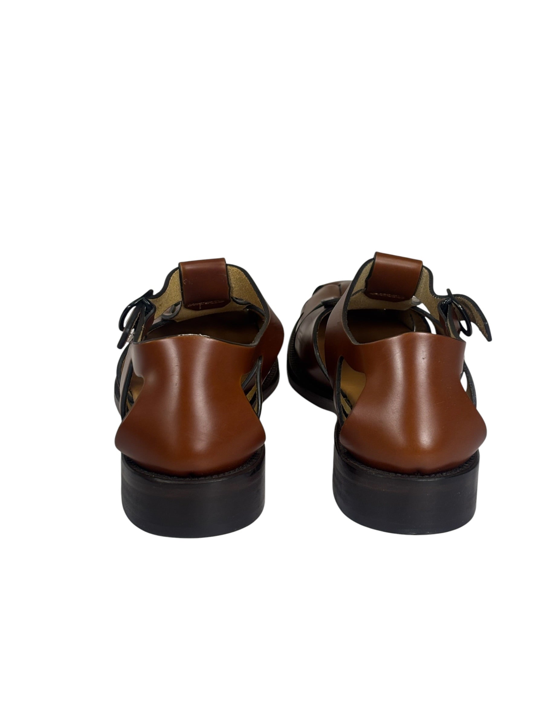 Hereu Brown Leather Pesca Fisherman Sandals