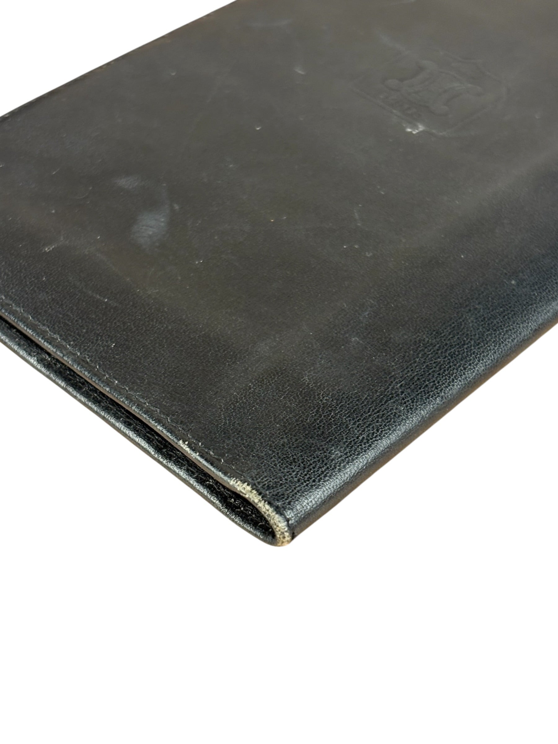 Celine Vintage Black Leather Triomphe Long Wallet