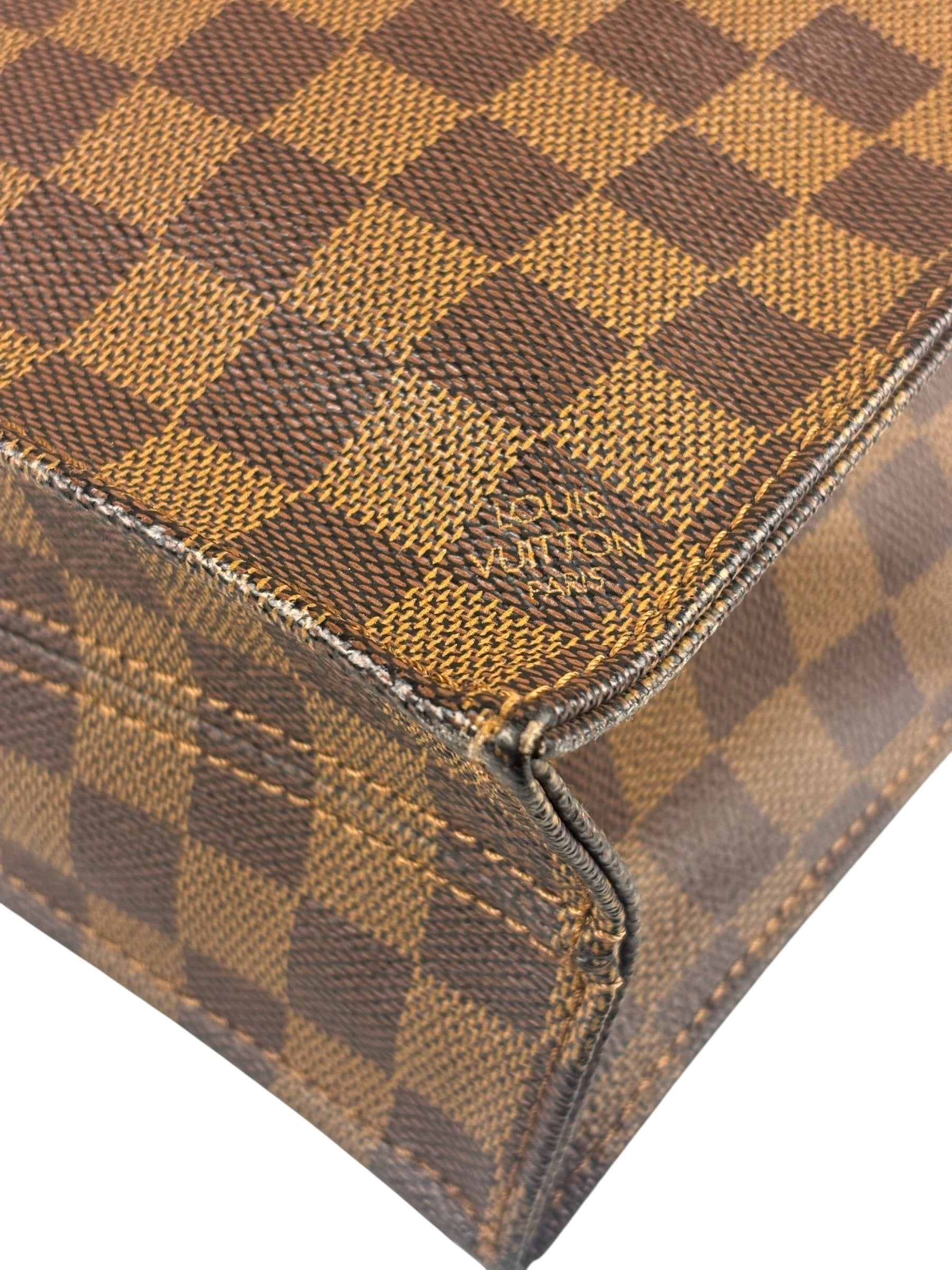Louis Vuitton Damier Ebene Sac Plat Tote Bag MM