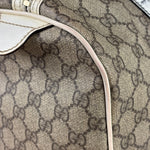 Gucci Beige/White Leather Trim GG Joy Boston Bag
