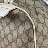 Gucci Beige/White Leather Trim GG Joy Boston Bag