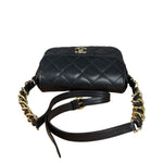 Chanel Black Caviar Quilted Leather Mini Square Flap Bag 2021