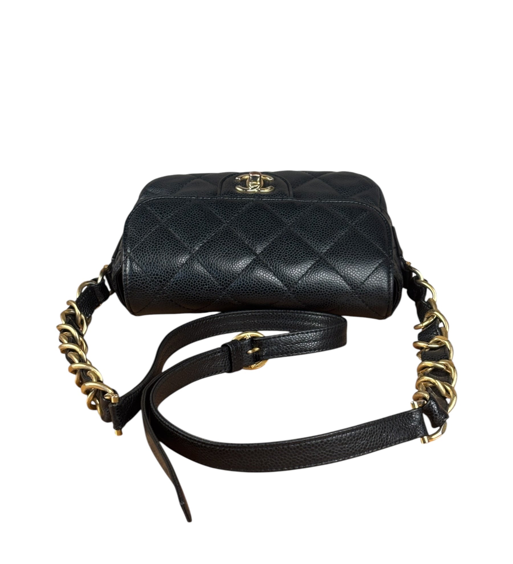 Chanel Black Caviar Quilted Leather Mini Square Flap Bag 2021