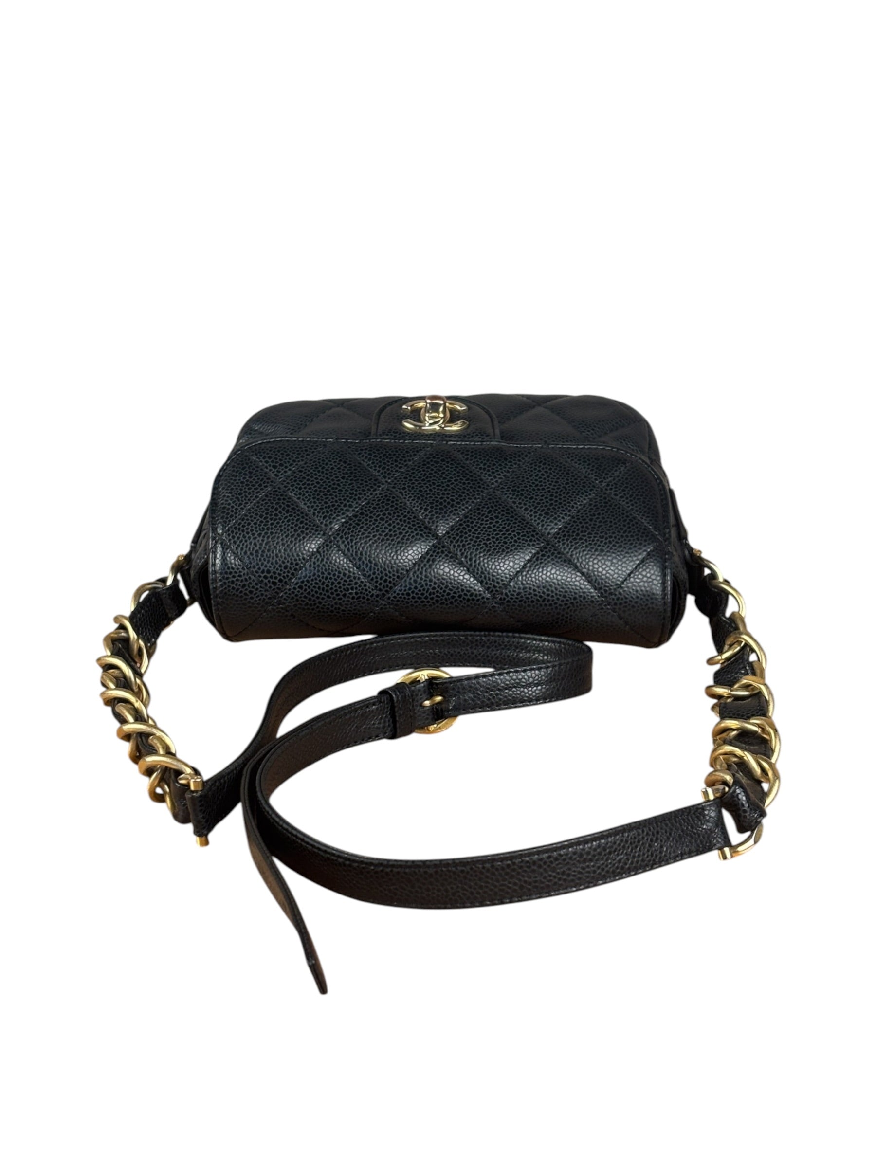Chanel Black Caviar Quilted Leather Mini Square Flap Bag 2021