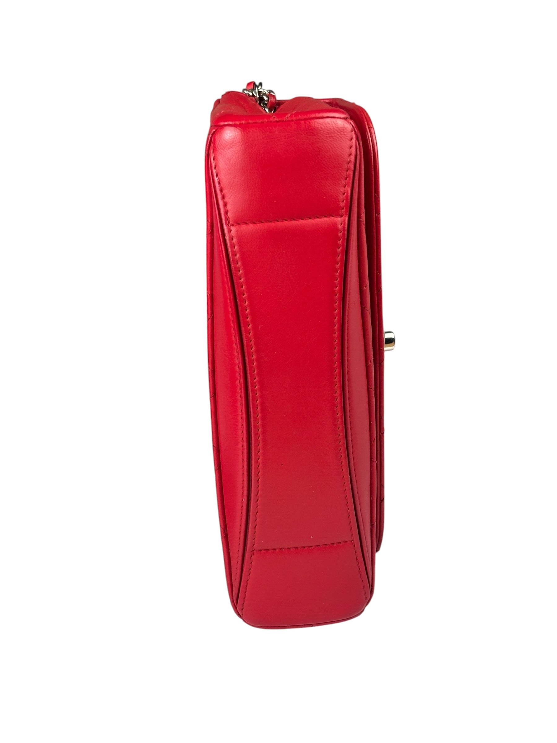 Chanel Red Quilted Leather Shoulder Bag 2016
