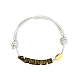 Prada Nappa Leather Logo Embellished Bracelet