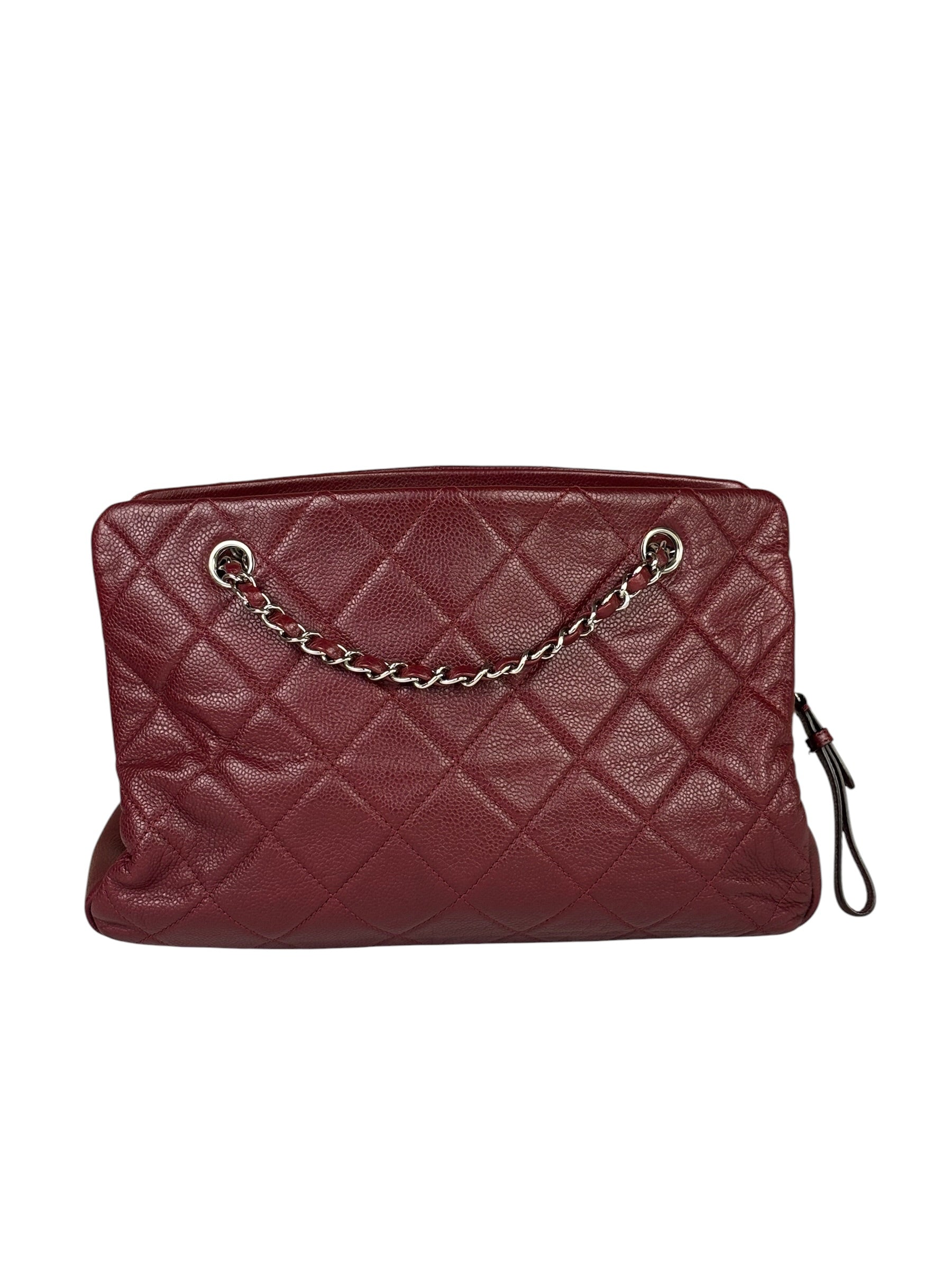 Chanel Burgundy Caviar Quilted Leather Tote 2010