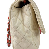 Chanel Quilted Caviar Ivory/Pink Ombre Jumbo Flap 2013