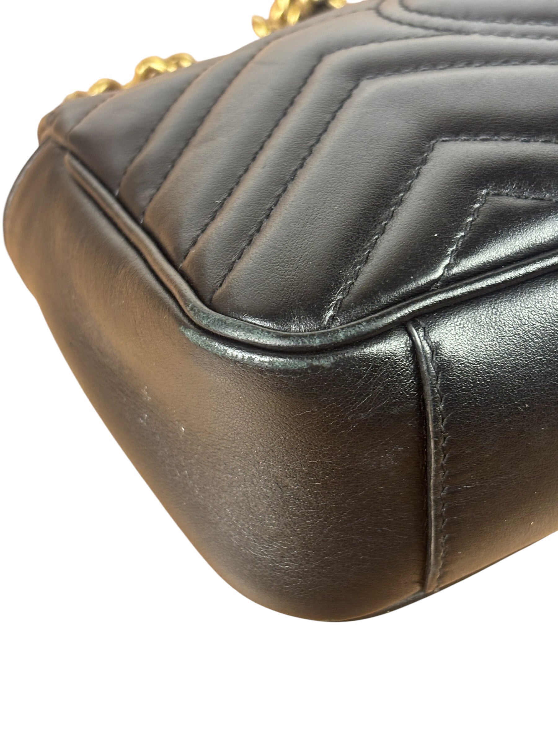 Gucci Black Leather Marmont Shoulder Bag