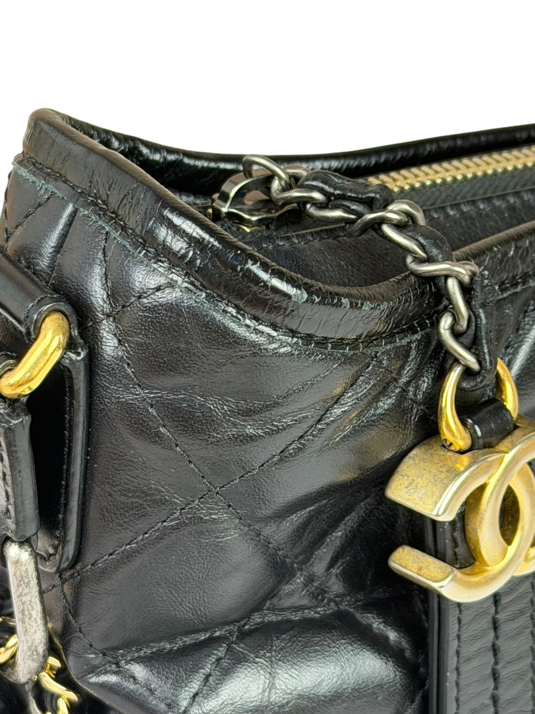 Chanel Black Quilted Leather Small Gabrielle Hobo Bag 2019