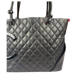 Chanel Black Quilted Leather Ligne Cambon Tote Mid 2000's