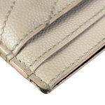 YSL Pale Pink Leather Cassandre Matelasse Card Holder