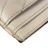 YSL Pale Pink Leather Cassandre Matelasse Card Holder