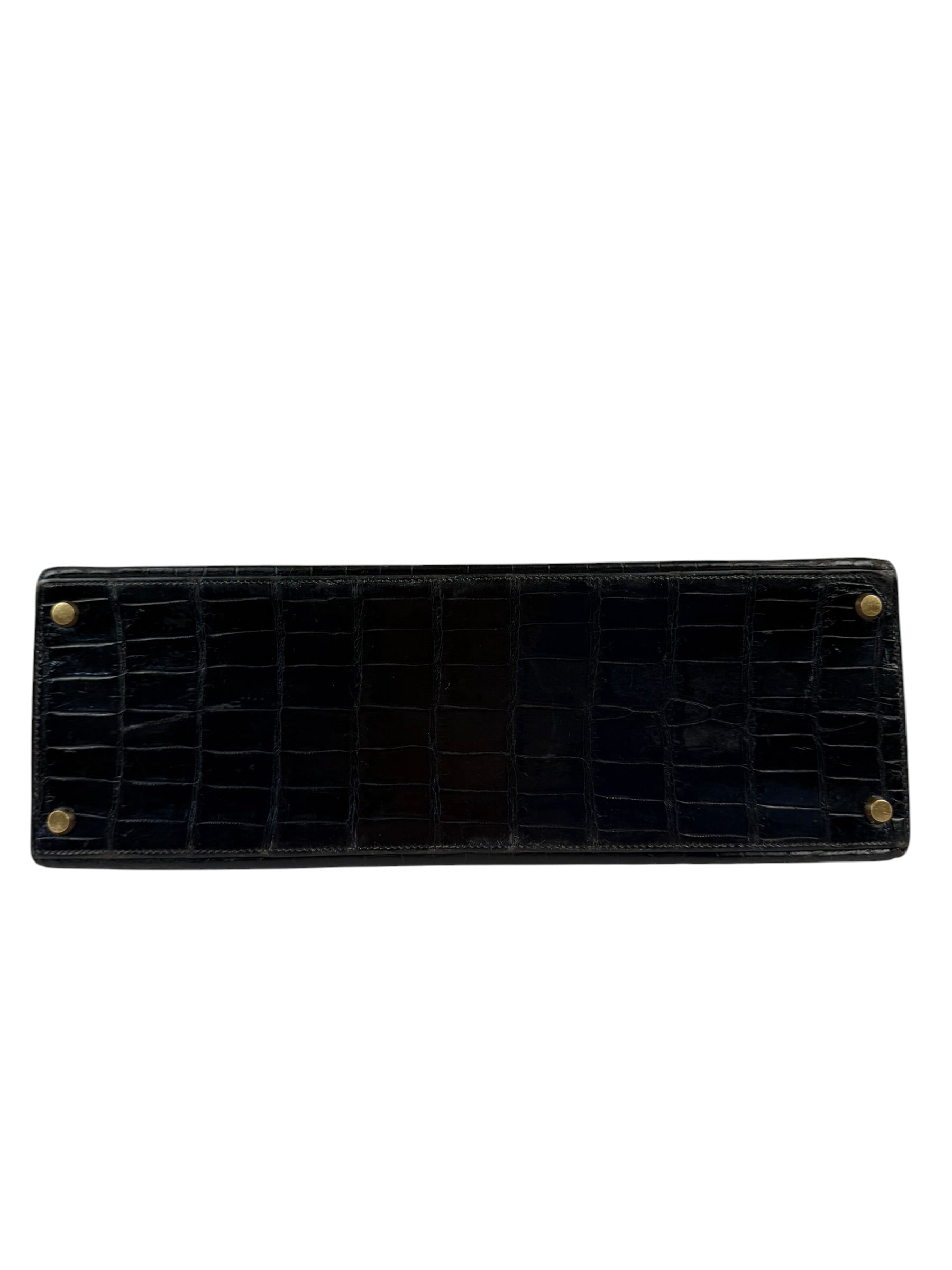 Hermes 1985 Black Crocodile Kelly 35