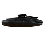 Fendi Vintage Black Leather Marble Buckle Baguette