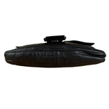 Fendi Vintage Black Leather Marble Buckle Baguette