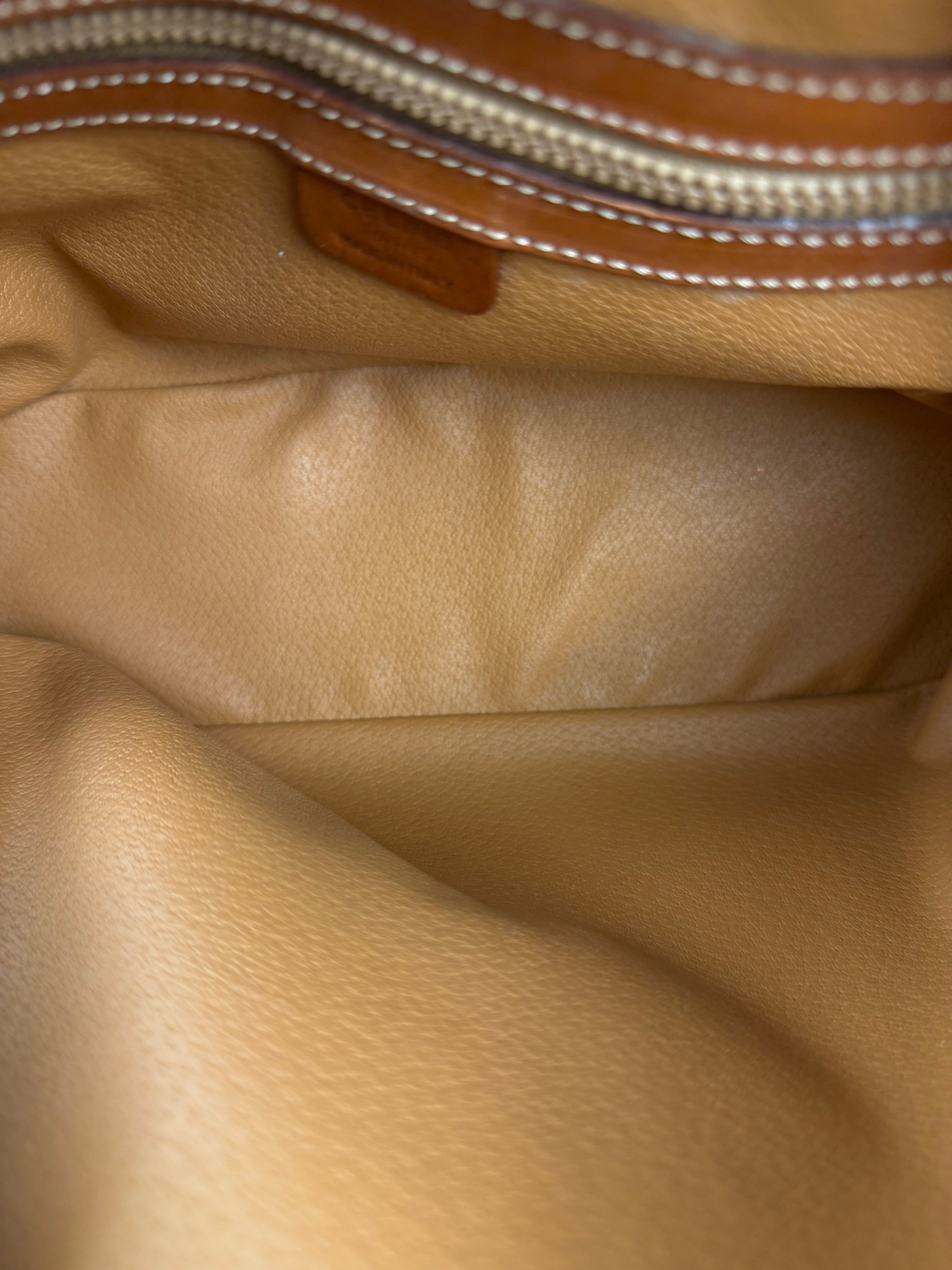 Celine Vintage Leather Macadam Dome Hand Bag