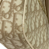 Christian Dior Beige Leather Trim Trotter Floral Embroidered Flap Bag