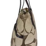 Coach Vintage Leather Trim Signature Multi Stripe Tote Bag