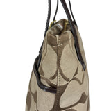 Coach Vintage Leather Trim Signature Multi Stripe Tote Bag