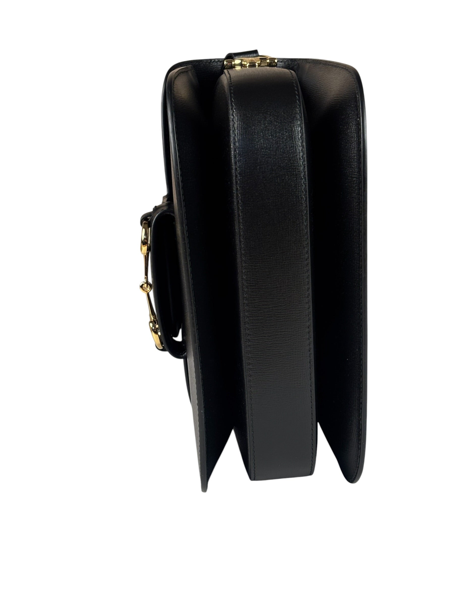 Gucci Black Leather Horsebit 1955 Shoulder Bag
