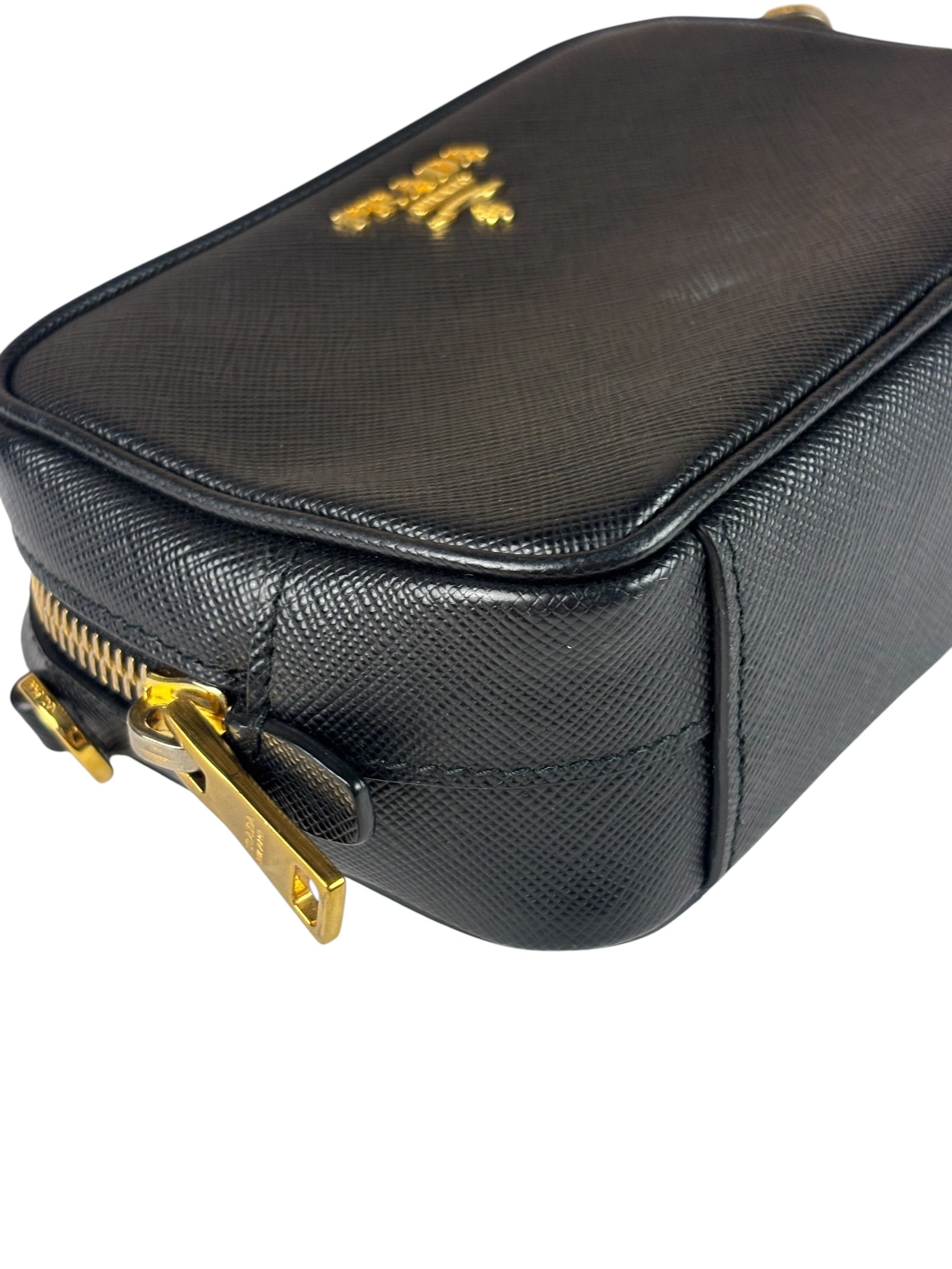 Prada Black Saffiano Leather Mini Camera Bag