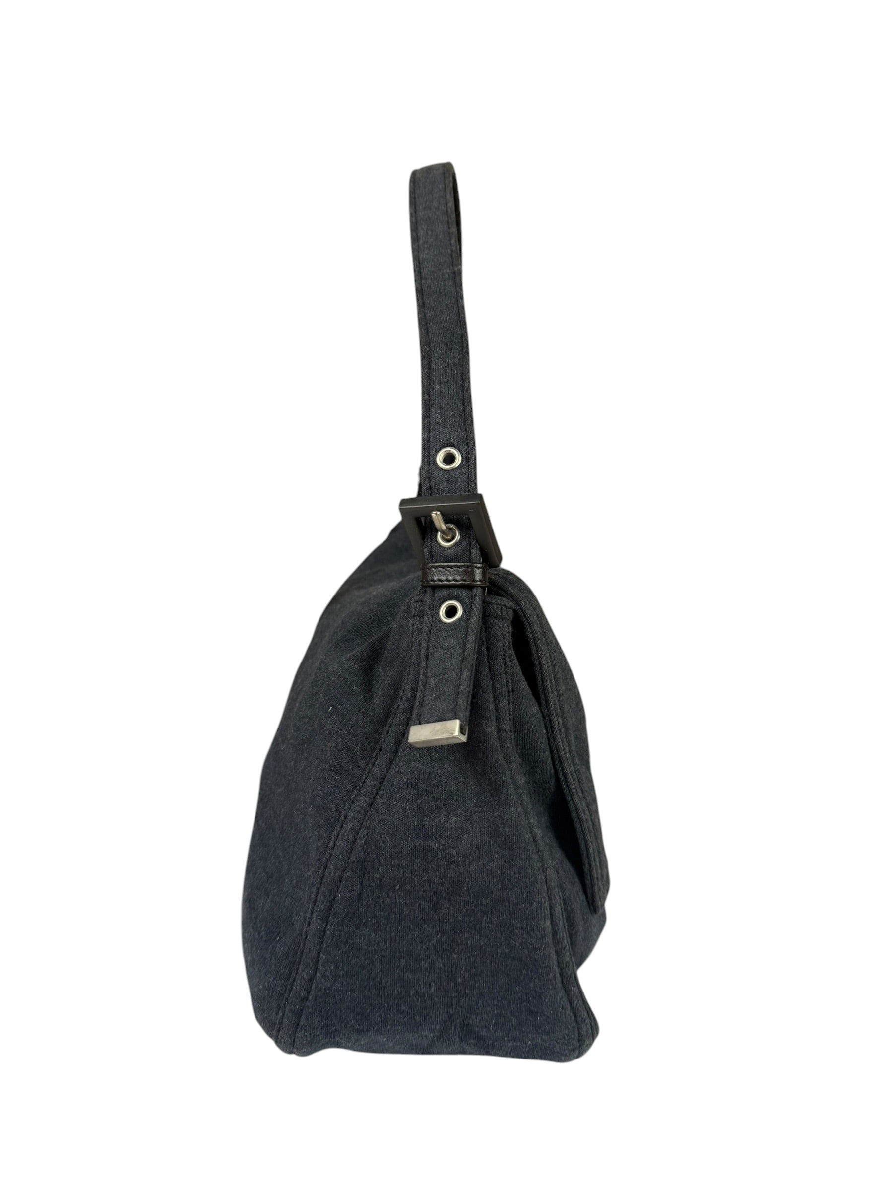 Fendi Grey Wool Mamma Baguette