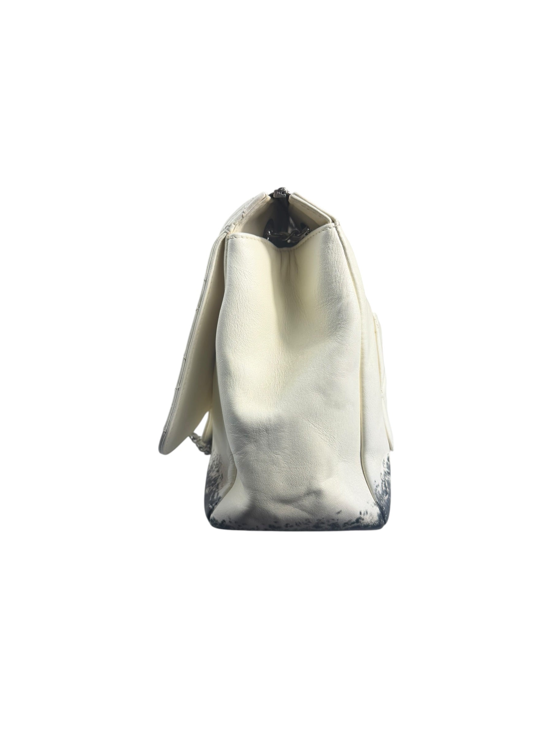 Chanel White Quilted Leather Blizzard Zip Flap-Shoulder Bag 2010