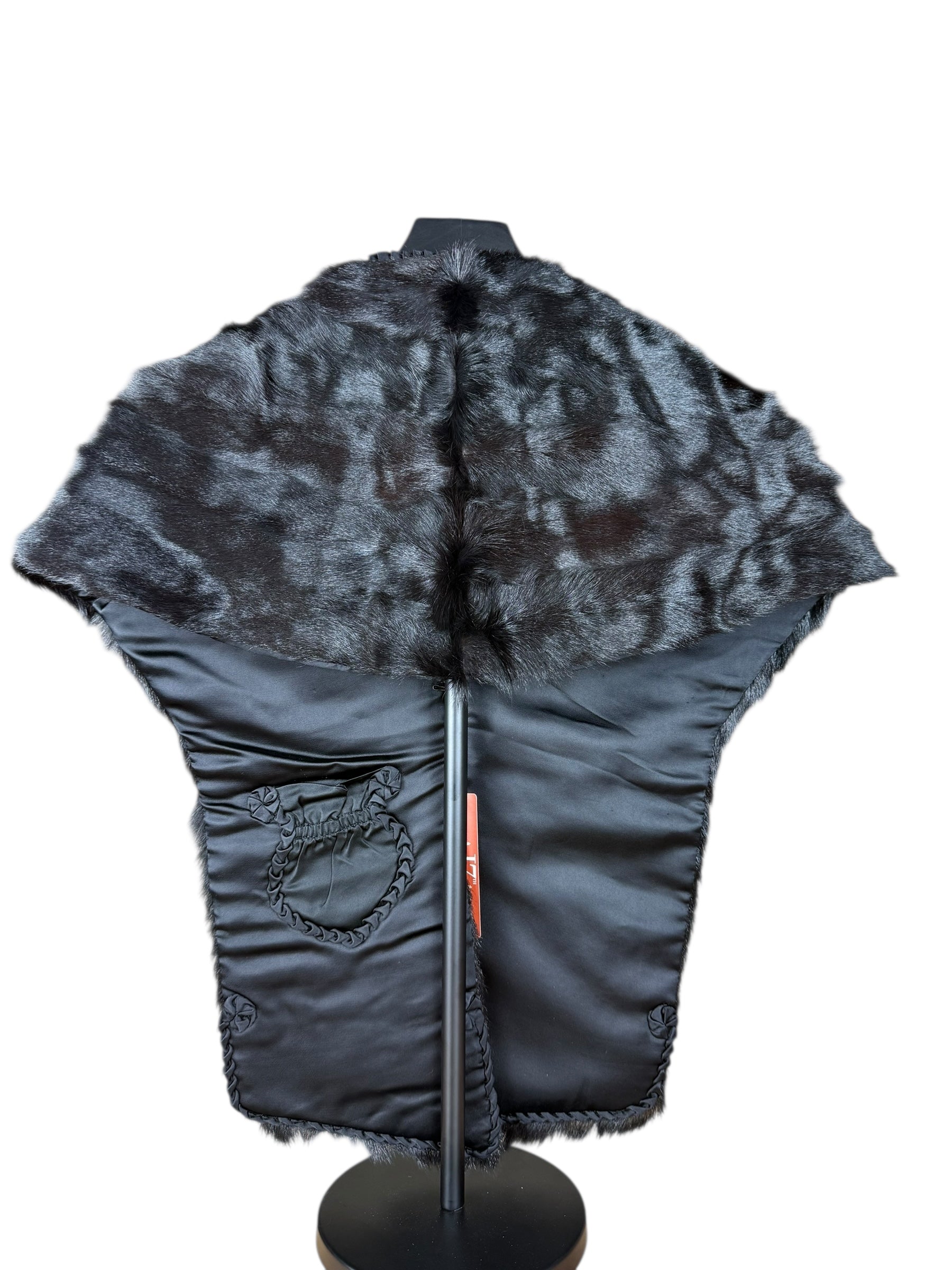 Vintage Black Fur Shawl