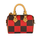 Louis Vuitton Red Pop Damier Nano Speedy Bandouliere Two-Way Bag