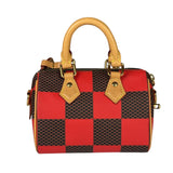 Louis Vuitton Red Pop Damier Nano Speedy Bandouliere Two-Way Bag