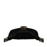 Fendi Black Leather Trim Baguette