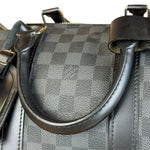 Louis Vuitton Canvas Damier Graphite Keepall Bandouliere Hand Bag