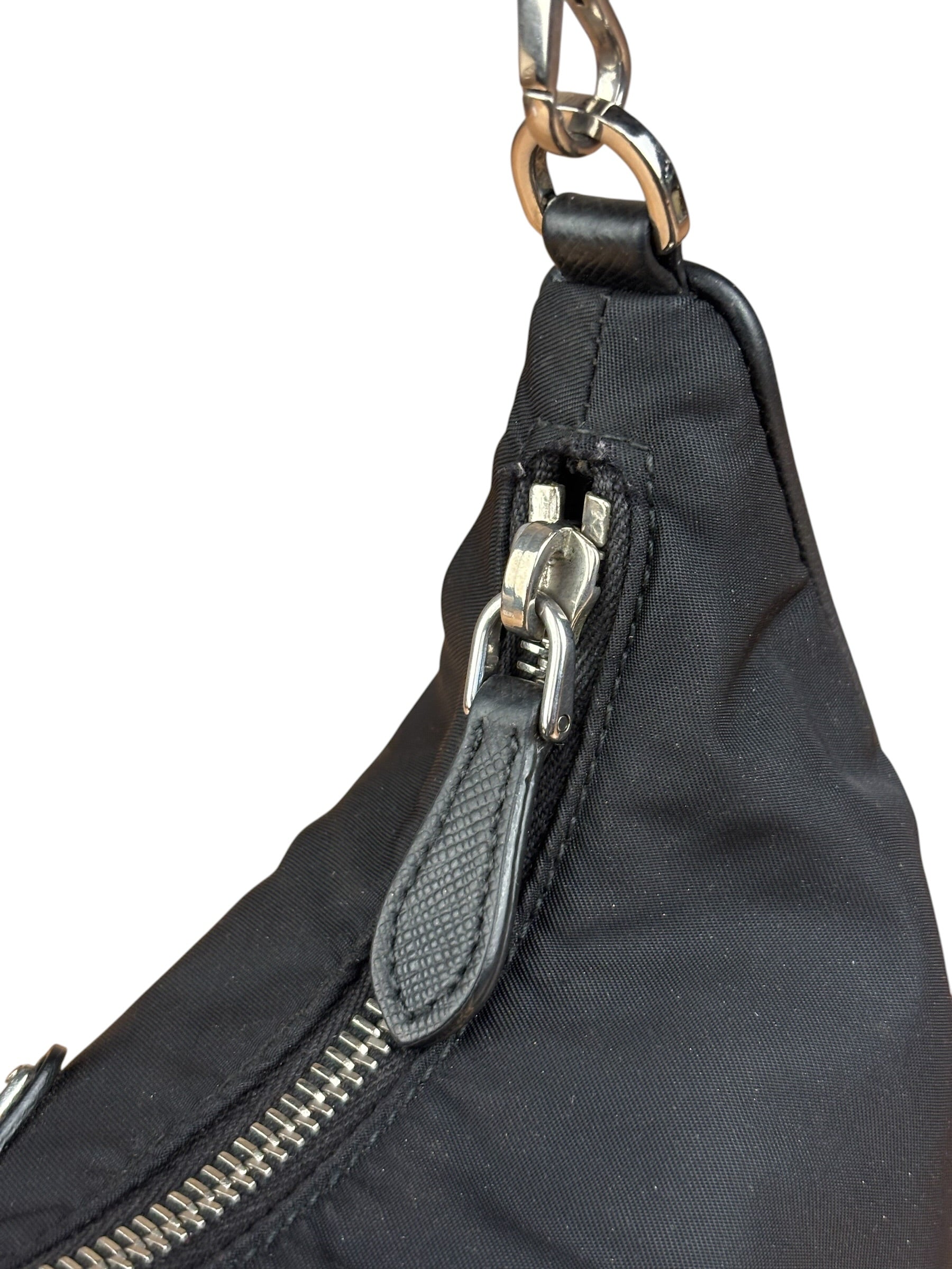 Prada Black Nylon Leather Trim Re-Edition 2005 Two-Way Bag