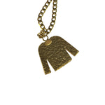 Chanel Black/Gold Jacket Pendant CC Logos Necklace