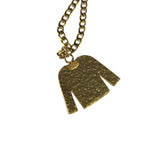 Chanel Black/Gold Jacket Pendant CC Logos Necklace